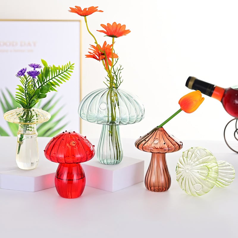 Glass Mushroom Vases