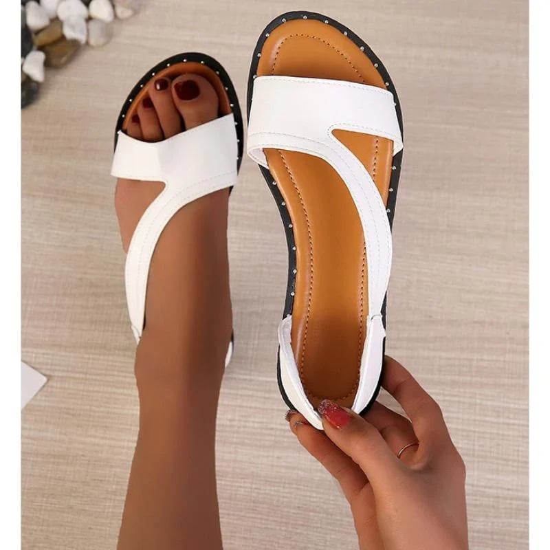 lusailstore™ - studded open toe flat sandals