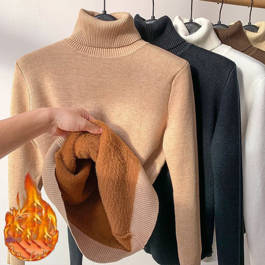 AlwaysdwellTM - Cozy Women's Turtleneck Fleece Pullover Sweater
