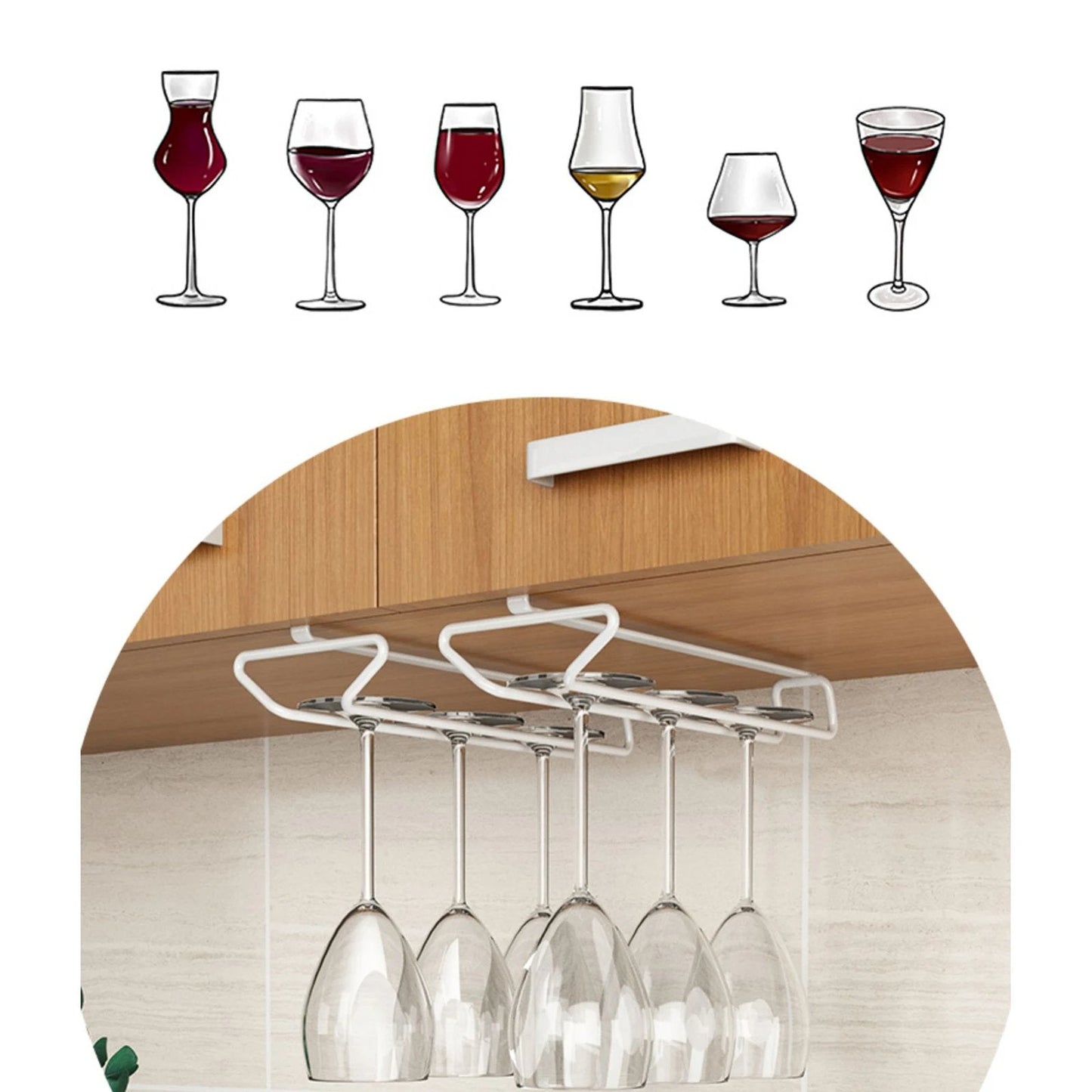 💕Under Cabinet Wine Glass Holder