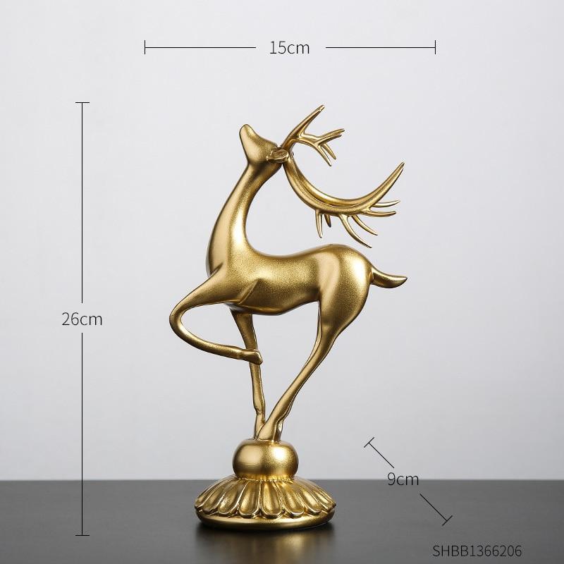 Handmade Golden Deer Animal Figurine