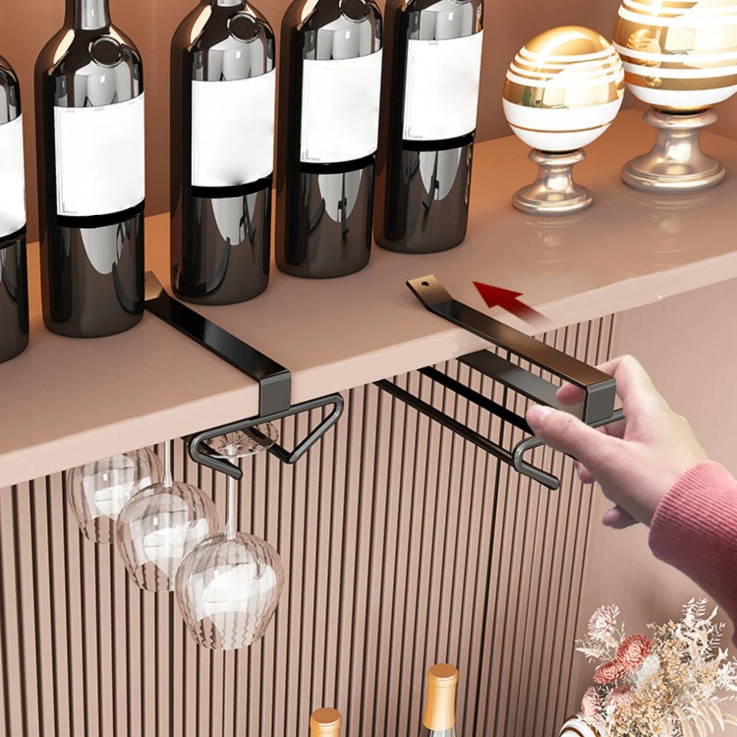 💕Under Cabinet Wine Glass Holder