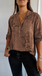 alwaysdwellTM - 🔥Huge Sale -51% OFF💖V-neck Half-button Printed Top