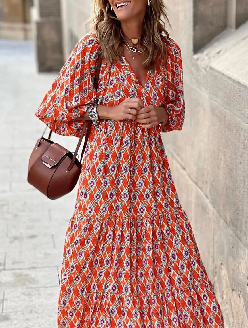 AlwaysdwellTM - 💥Special sale - Women's Puff Sleeve Floral Boho Maxi Dress