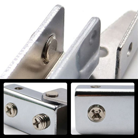 L-shaped rotating glass hinge