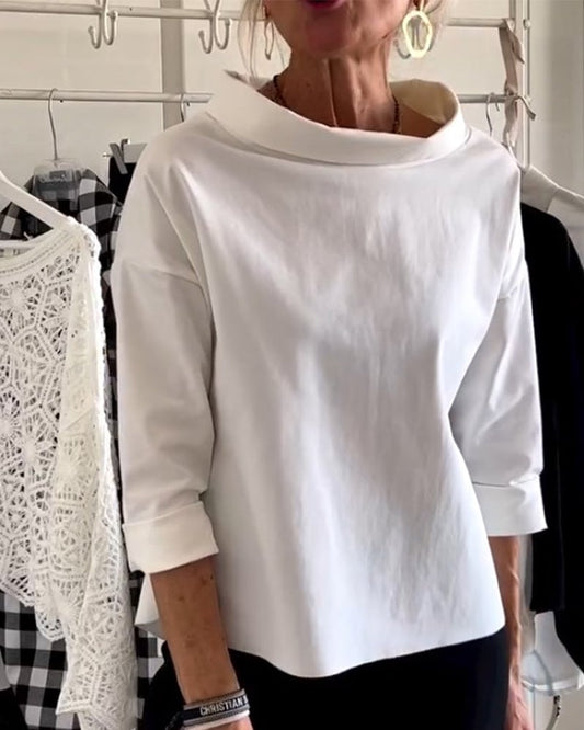 Mother's Day Gifts - Casual Wide Lapel Turtleneck Top