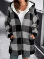 alwaysdwellTM - Women Oversized Hoodie Plaid Loose Overcoat