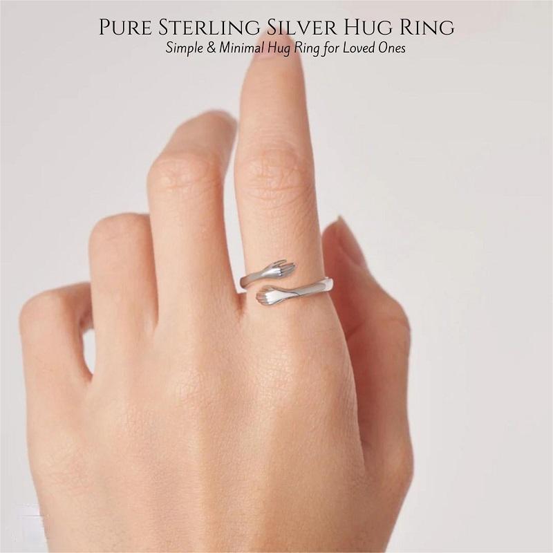 [Last day flash sale💥45% OFF]  The Hug From Heaven Ring - 925 STERLING SILVER - ADJUSTABLE SIZE