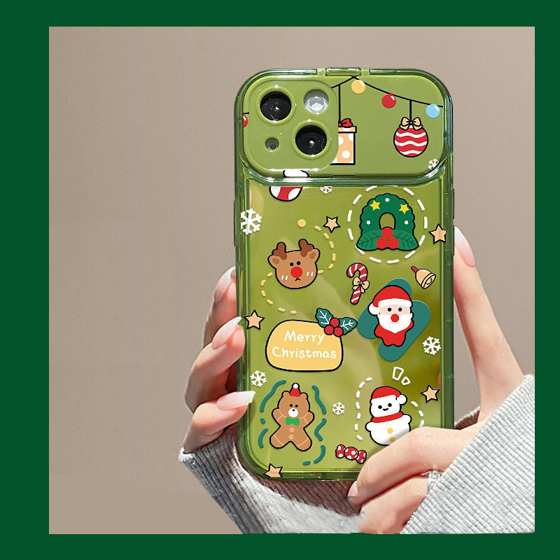 Christmas Tree Pendant Flip Mirror Case Cover For iPhone