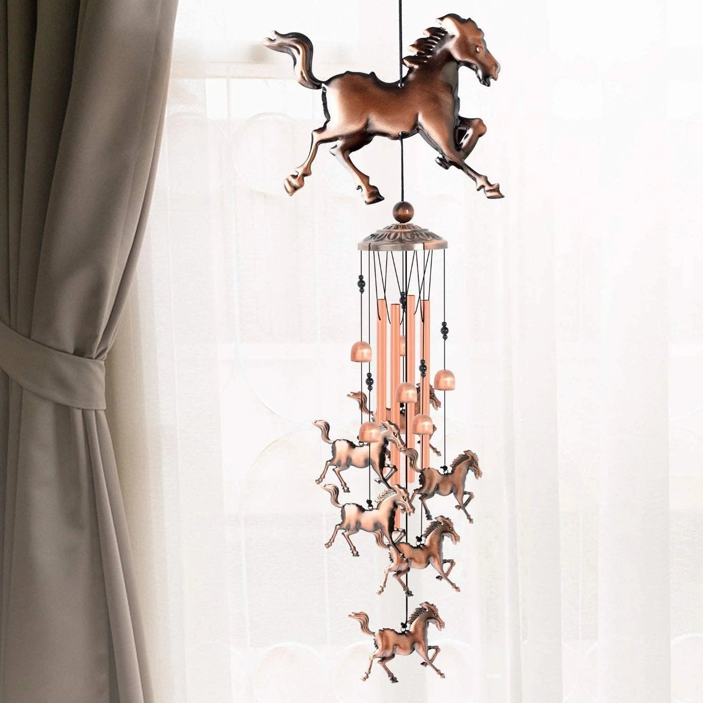 (🔥New Year Promotion--48%OFF)Pure hand-made Copper Horse wind chimes