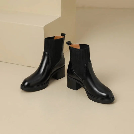 British style stretch slim fit sock boots