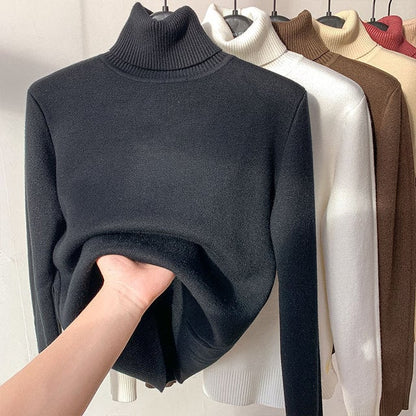 AlwaysdwellTM - Cozy Women's Turtleneck Fleece Pullover Sweater