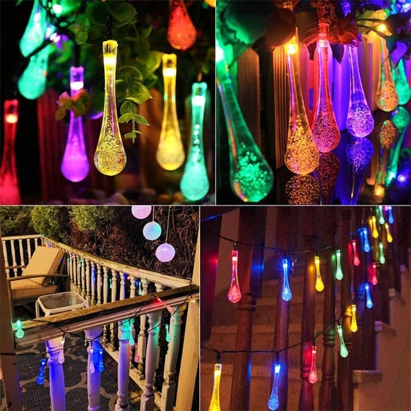 🌟8 Modes Solar Water Drop String Lights - 💐For Indoor Outdoor Decoration