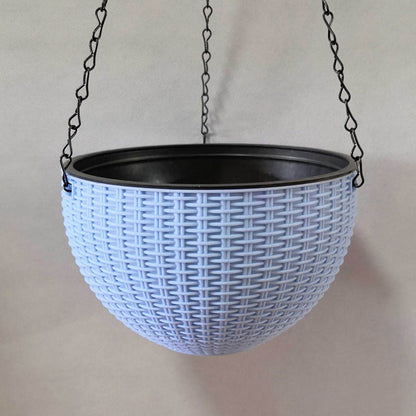 Plastic Rattan Hanging Planter Basket with Drainage Hole