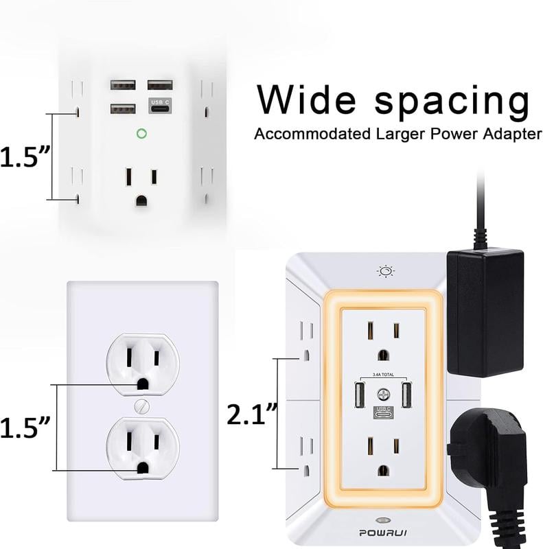 ✨LAST DAY ONLY 50% OFF🔥 Multi Plug Outlet Surge Protector