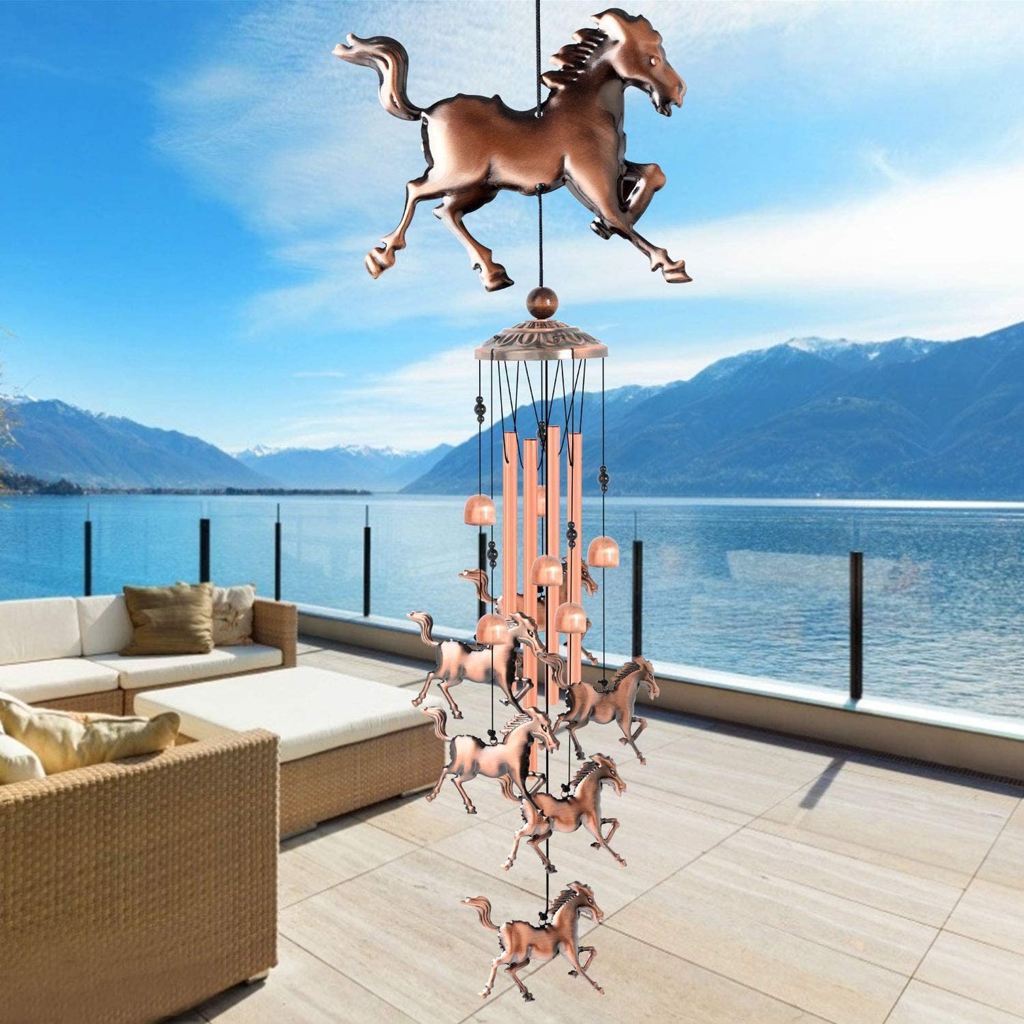 (🔥New Year Promotion--48%OFF)Pure hand-made Copper Horse wind chimes