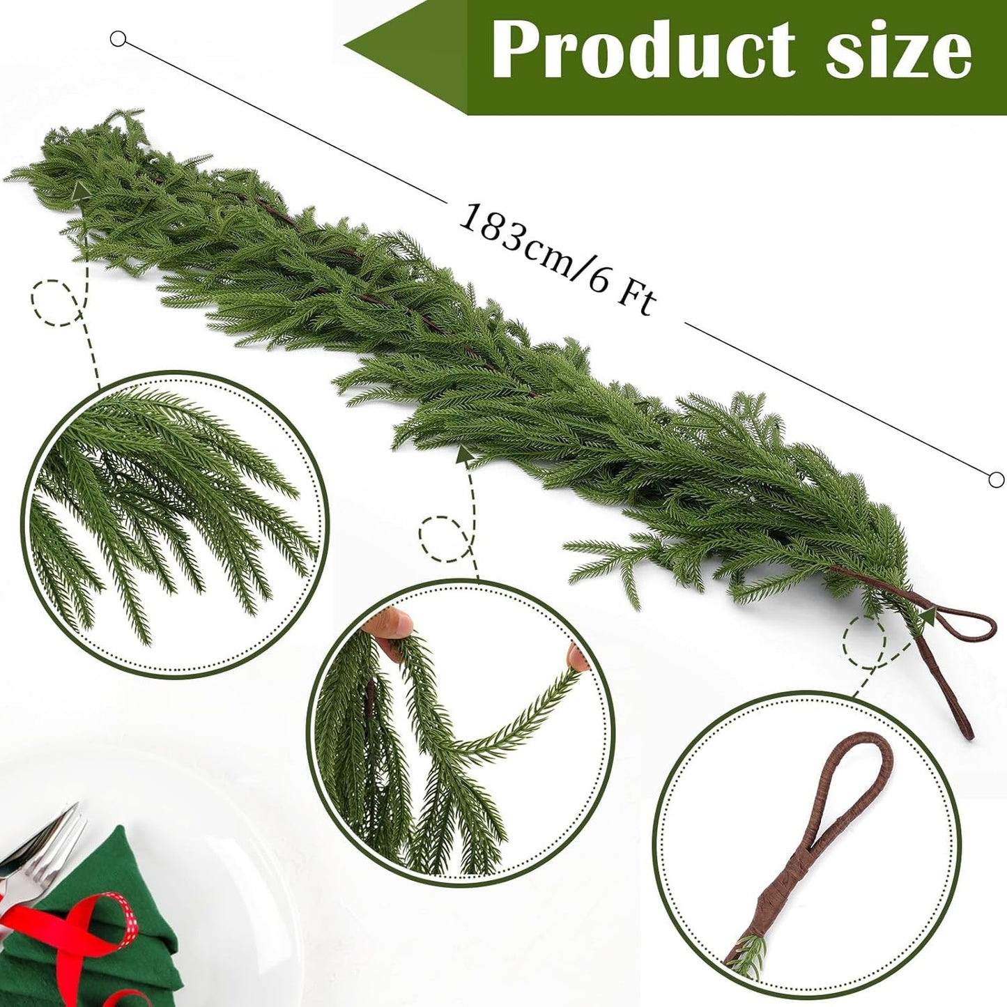 Real touch deluxe norfolk pine garland