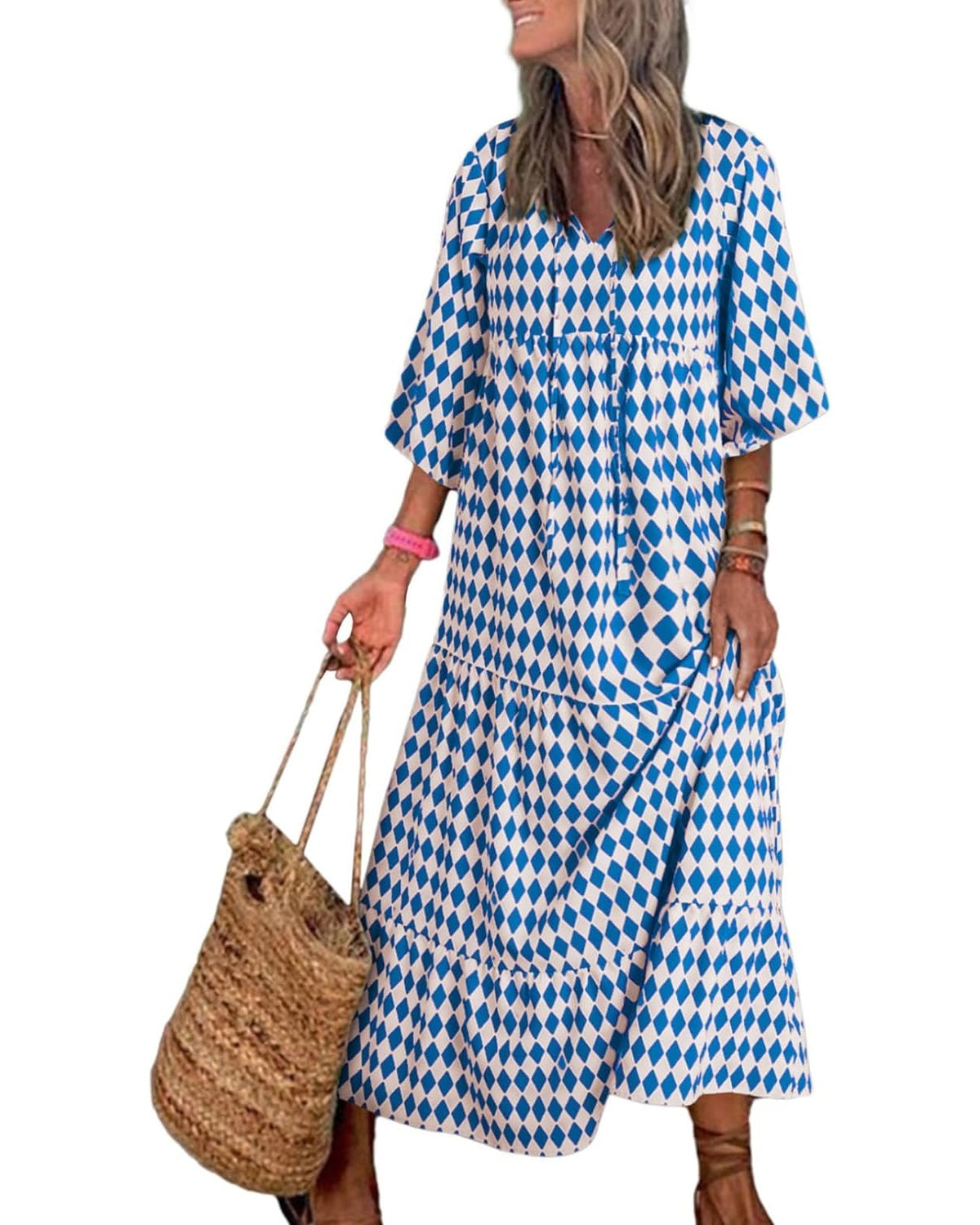 AlwaysdwellTM - 💥Special sale - Women's Puff Sleeve Floral Boho Maxi Dress