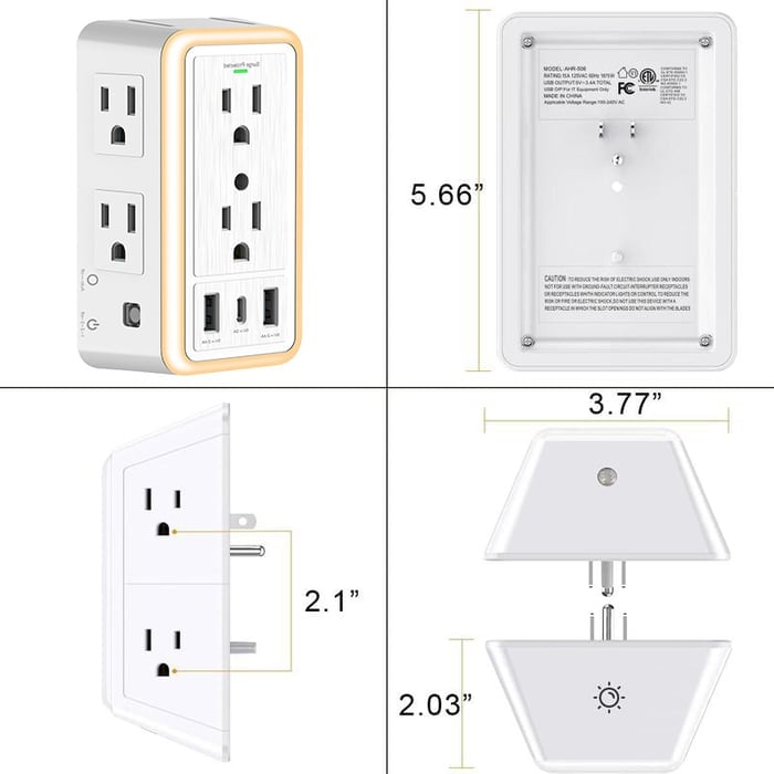 ✨LAST DAY ONLY 50% OFF🔥 Multi Plug Outlet Surge Protector