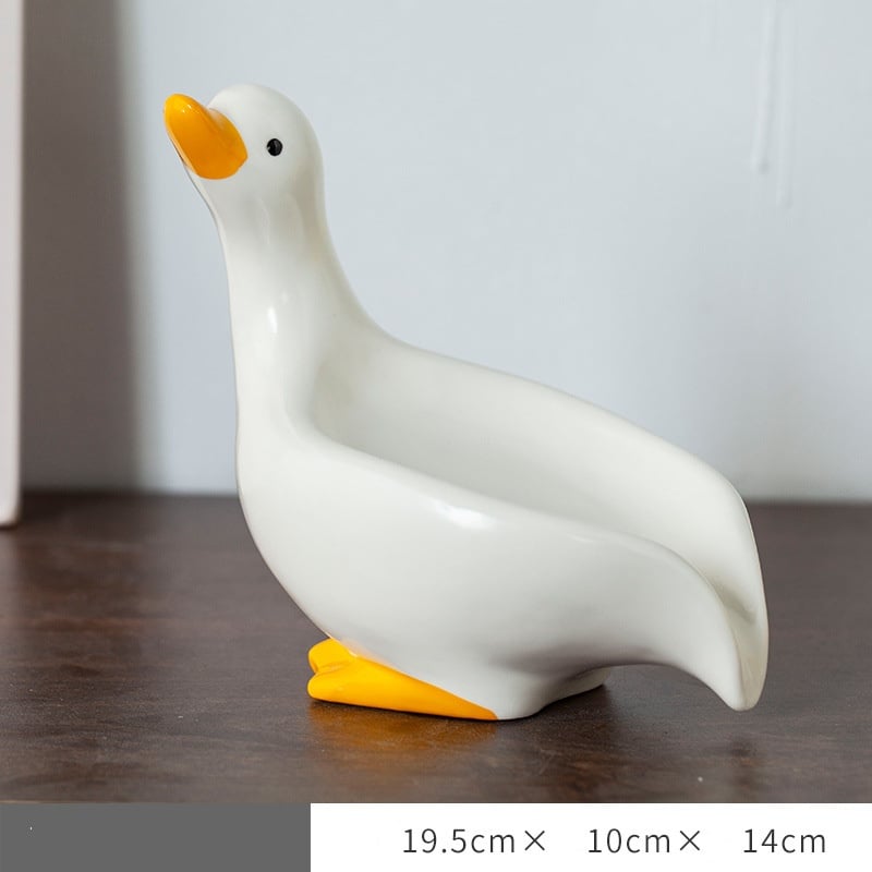 🔥🔥2024 HOT SALE 49% OFF - Cute Ceramic Duck Soap Storage Drainer Box No Standing Water