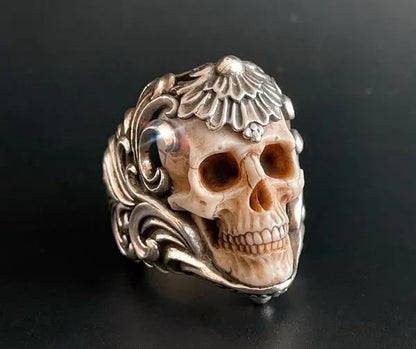 ⏰Hot Sale 49% OFF -Vintage Polish Floral Armor Antler Skull Ring