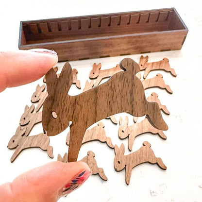 Wooden Animal Bobbin Set