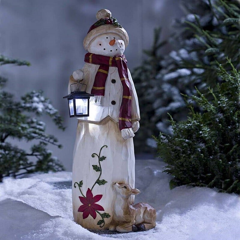 Woodland Snowman with Electronic lamp