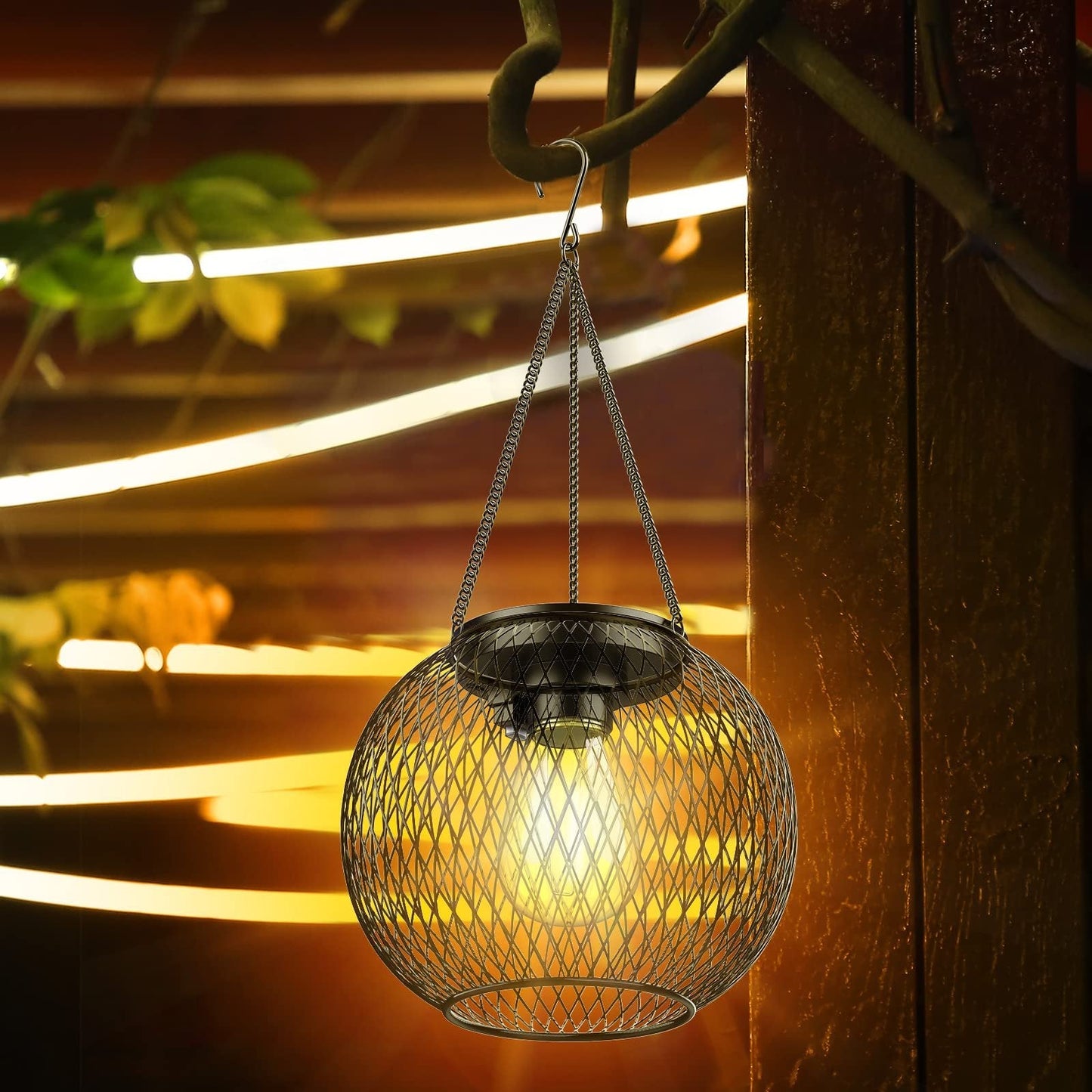 Solar Outdoor Lights Upgraded Hanging Lantern