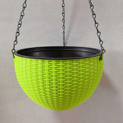 Plastic Rattan Hanging Planter Basket with Drainage Hole