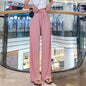 alwaysdwellTM - Drawstring Ice Silk Wide-Leg Lounge Pants