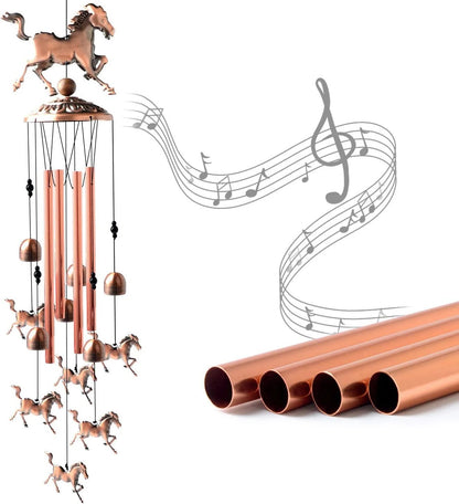 (🔥New Year Promotion--48%OFF)Pure hand-made Copper Horse wind chimes