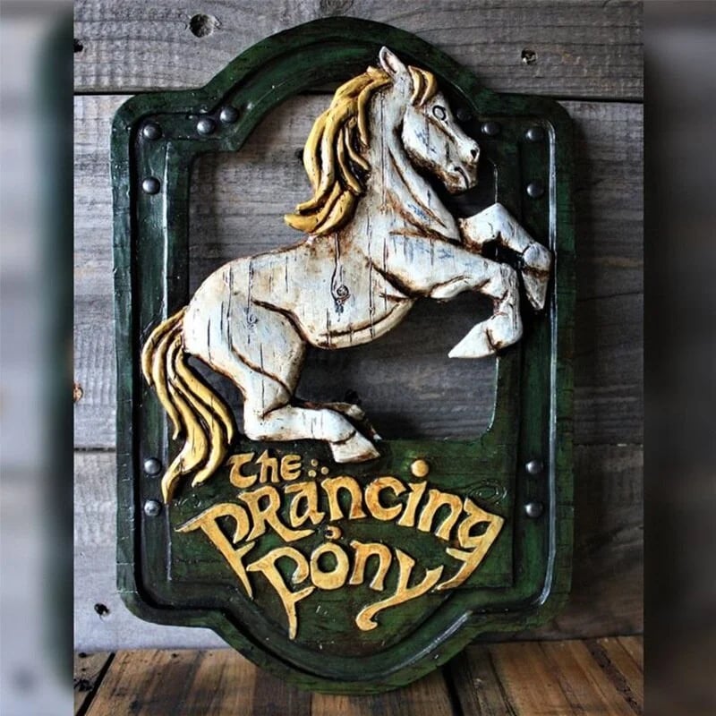 alwaysdwellTM - The Prancing Pony & The Green Dragon Pub Signs Set Handmade Bar Style