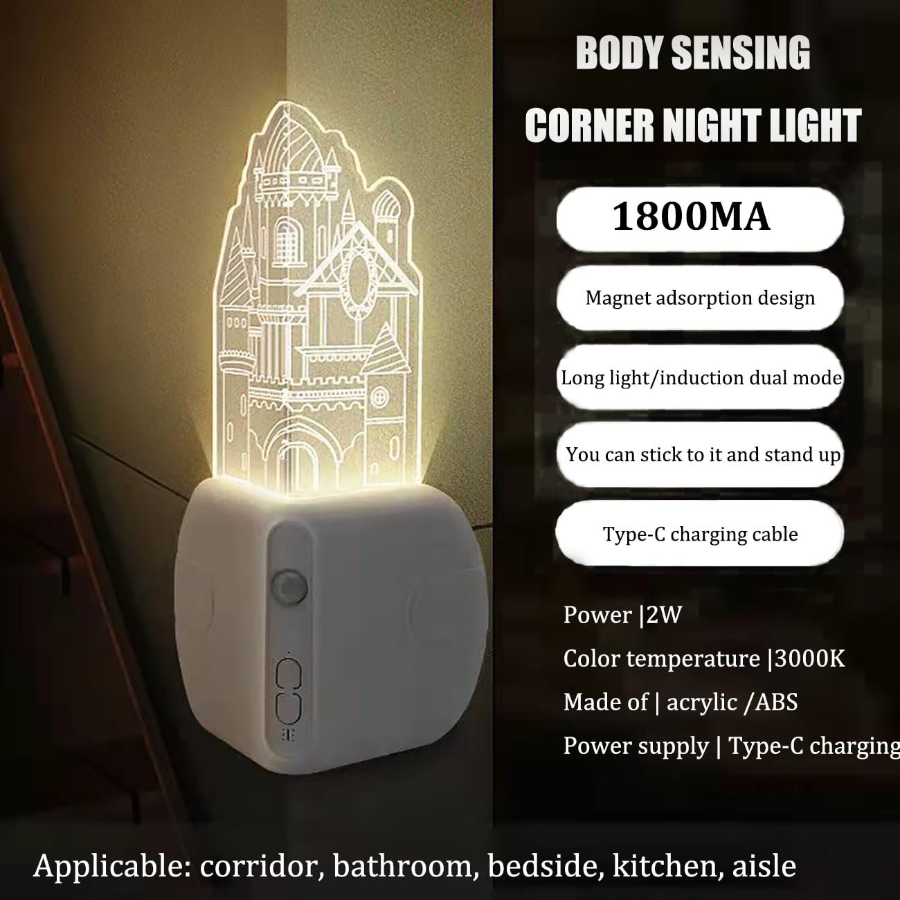 alwaysdwell™Corner Anti-collision Sensor Night Light