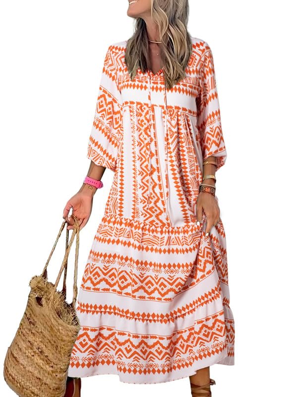 AlwaysdwellTM - 💥Special sale - Women's Puff Sleeve Floral Boho Maxi Dress