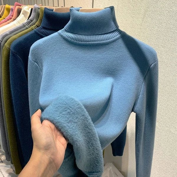 AlwaysdwellTM - Cozy Women's Turtleneck Fleece Pullover Sweater