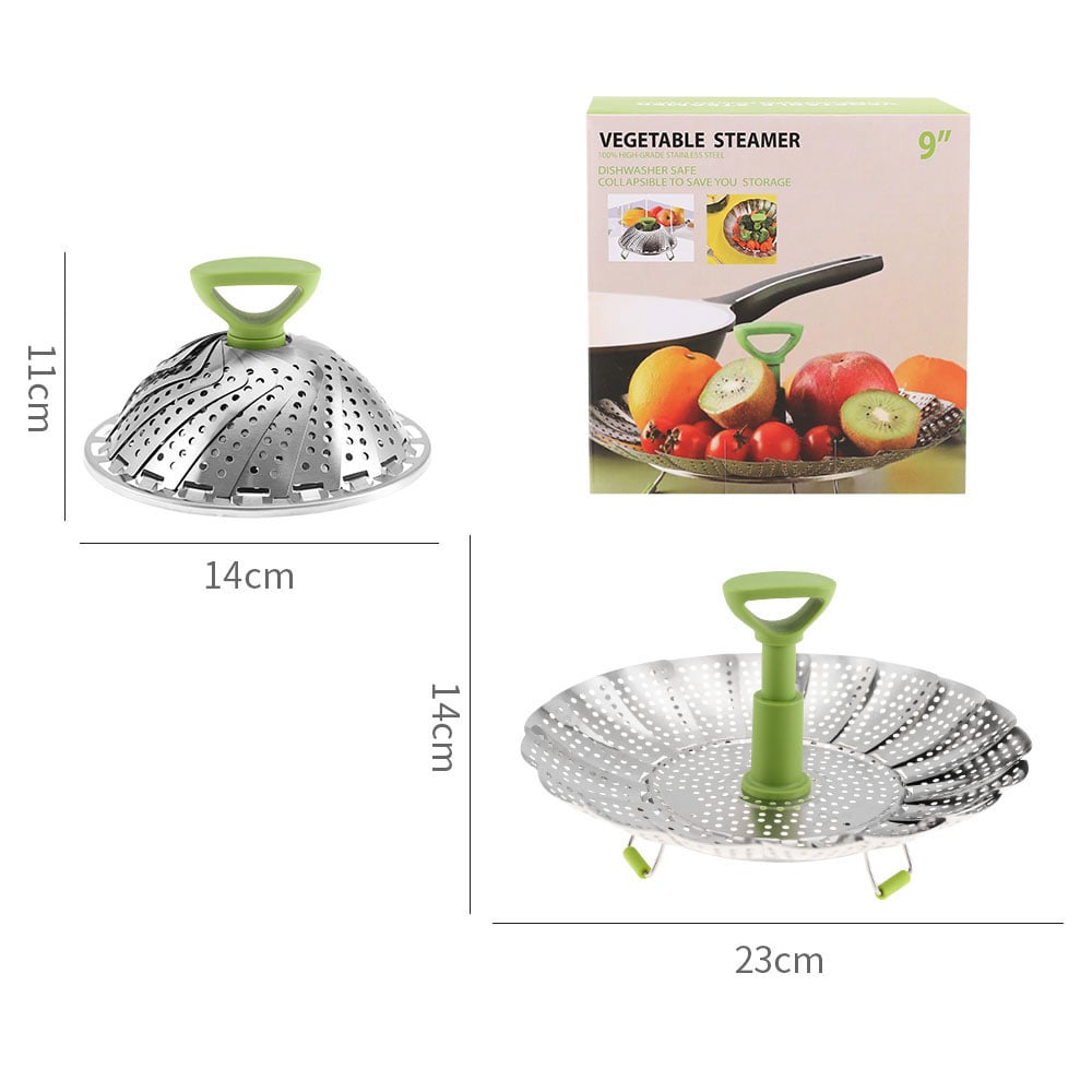 Adjustable stainless steel vegetable steamer