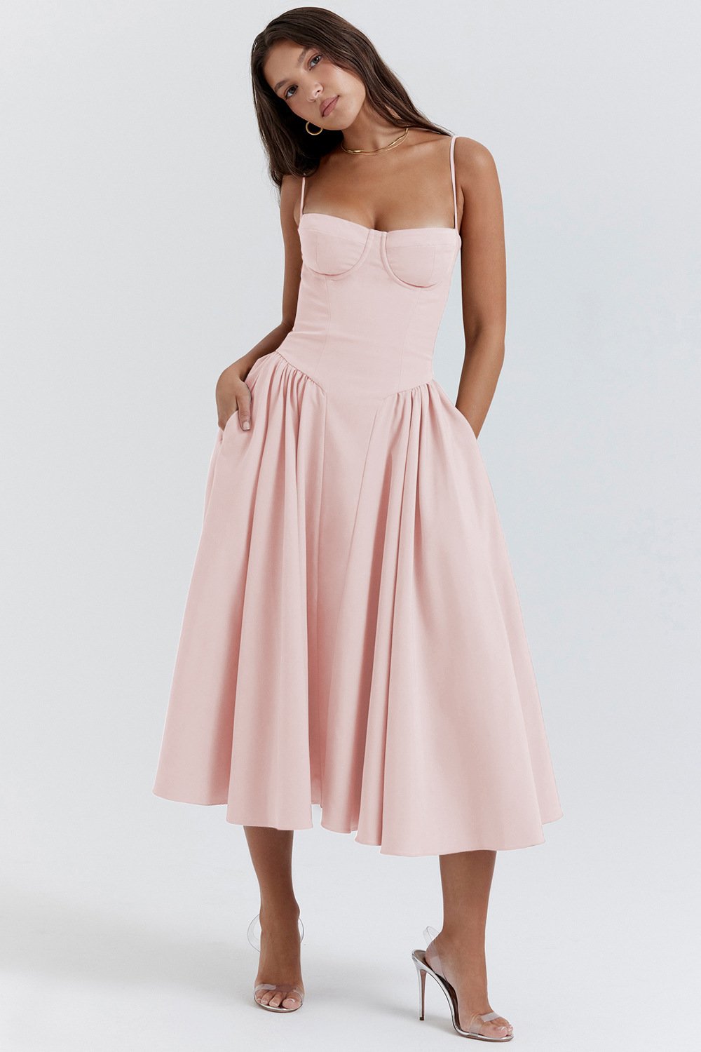 alwaysdwell™ - Sleeveless Corset Fit Midi Dress