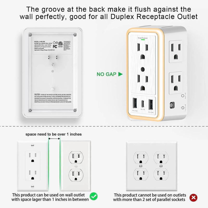 ✨LAST DAY ONLY 50% OFF🔥 Multi Plug Outlet Surge Protector