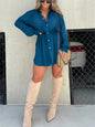 alwaysdwellTM - Versatile solid color long sleeve shirt suit