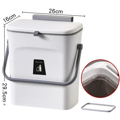 9L Kitchen Slide/Wall Mount/Portable Trash Can