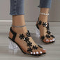 alwaysdwell™-Promotion 49% OFF - Women's Flower Rhinestone Block Heel Sandals