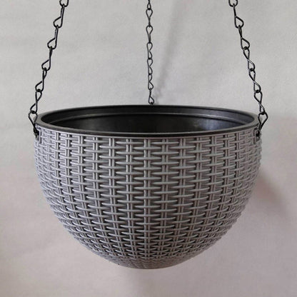 Plastic Rattan Hanging Planter Basket with Drainage Hole