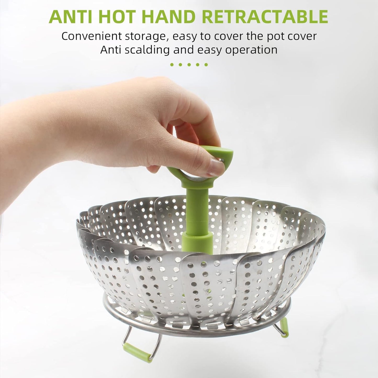 Adjustable stainless steel vegetable steamer