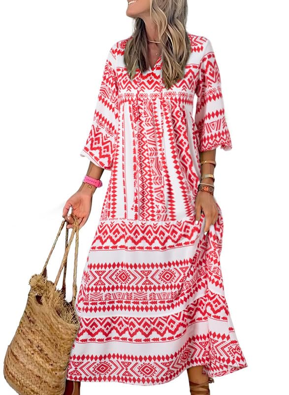 AlwaysdwellTM - 💥Special sale - Women's Puff Sleeve Floral Boho Maxi Dress