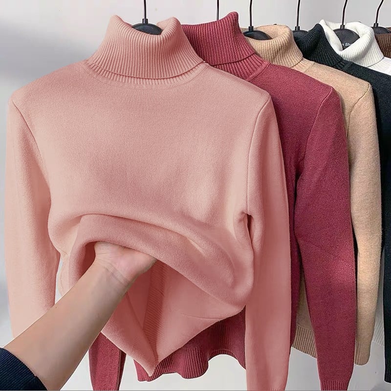 AlwaysdwellTM - Cozy Women's Turtleneck Fleece Pullover Sweater