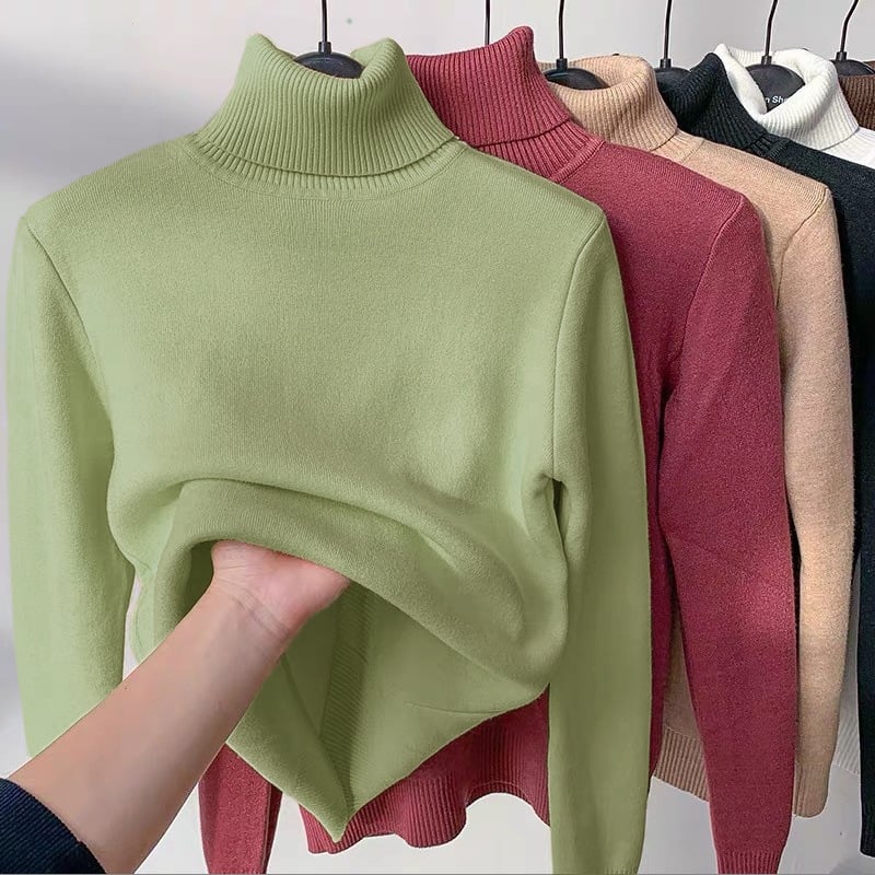 AlwaysdwellTM - Cozy Women's Turtleneck Fleece Pullover Sweater