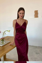 alwaysdwellTM - Suspender solid color evening dress