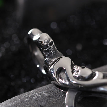 Stainless Steel Punk Skull Carabiner Keychain