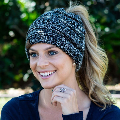 🔥Last Day Sale-48% OFF🎁Winter Soft Knit Ponytail Bun Beanie Hat