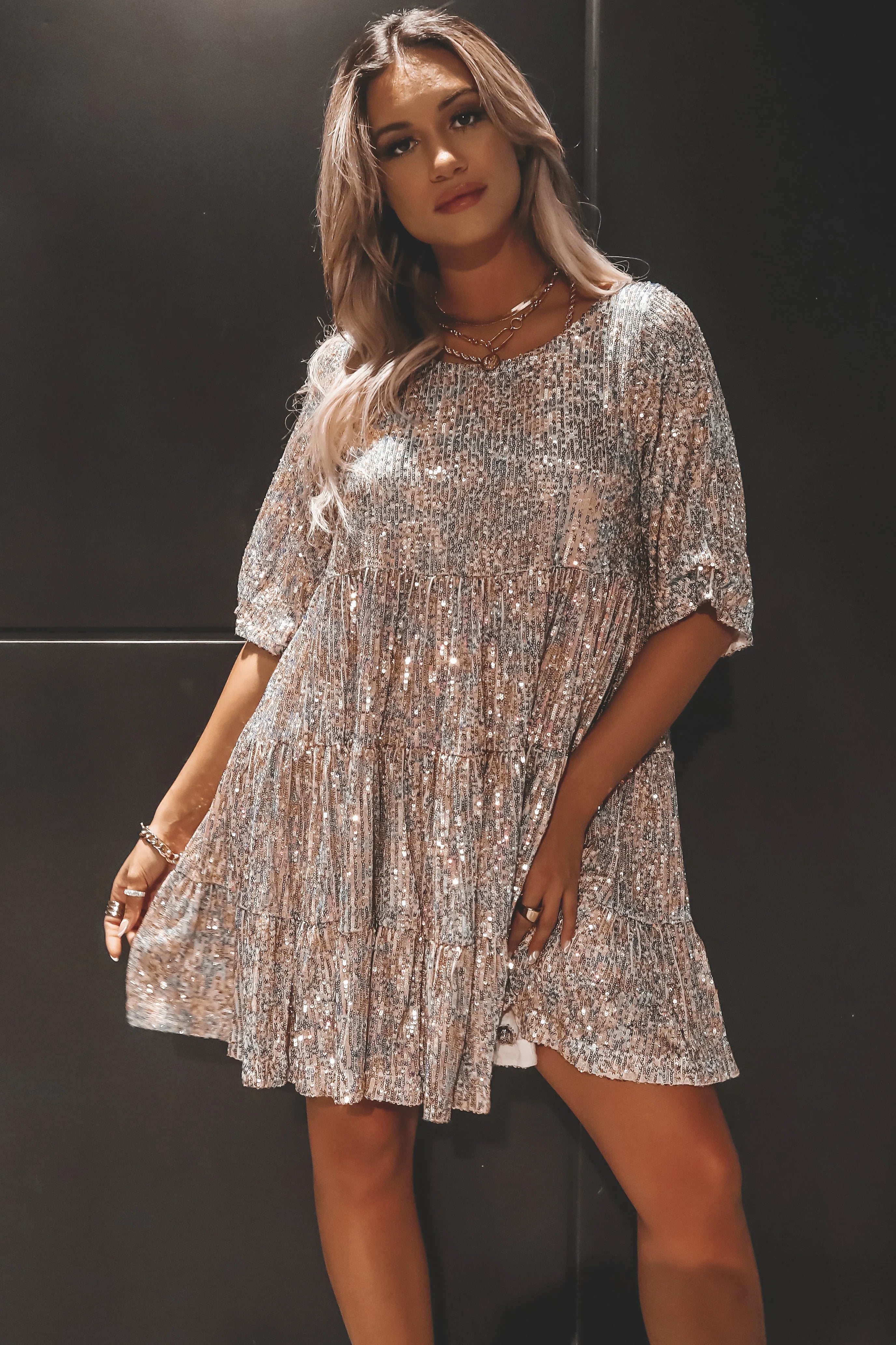 alwaysdwellTM - ✨Sequin Baby Doll Dress